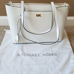 Michael Kors Maddie Tote Optic White New With Tags